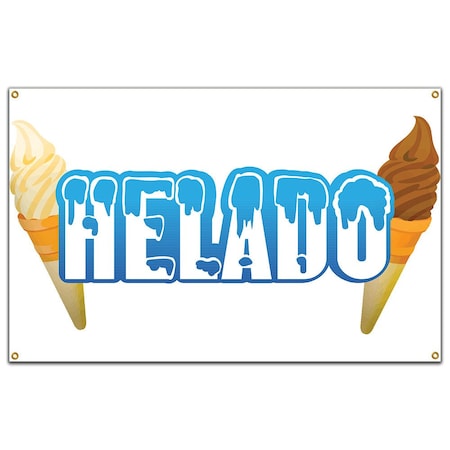 Signmission Helado Banner Concession Stand Food Truck Single Sided B-60 Helado19